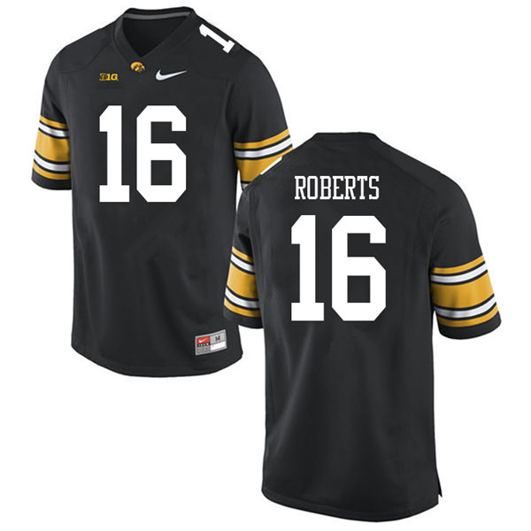 Men #16 Terry Roberts Iowa Hawkeyes College Football Jerseys Sale-Black
